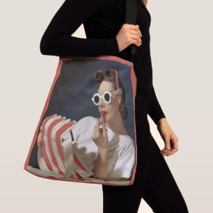 1950s mode fotoafdrukken crossbody tas