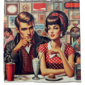 1950s Paar Douchegordijn (Voorkant)