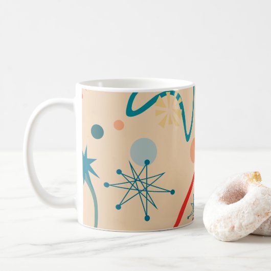 1950s Retro Atomic Pattern Mok (Met donut)