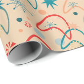 1950s Retro atoompatroon Cadeaupapier (Rol Hoek)