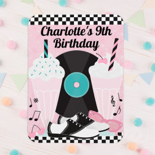 1950s Retro Diner Verjaardagsfeest Voorkeur Magnet Magneet
