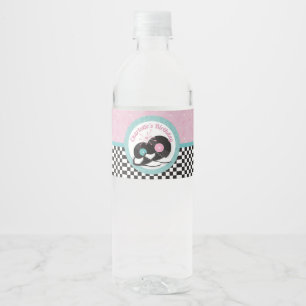 1950s Retro Diner Water Bottle Label – Sock Hop Ro Waterfles Etiket