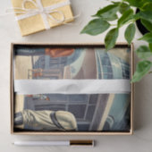 1950s Retro futurisme super held paar Tissuepapier (Geschenk)