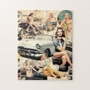1950s Retro Meisjes Collage Legpuzzel