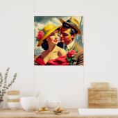 1950s Retro Paar Schilderen Poster (Keuken)