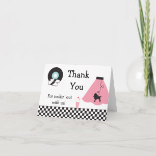 1950's Retro Party Bedankt Card
