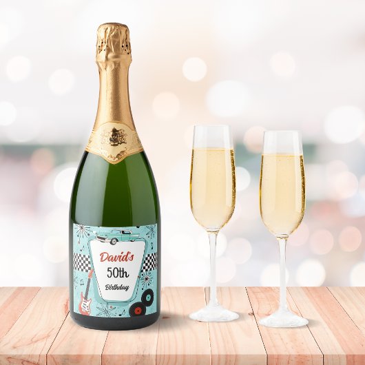1950's Retro Party  Sparkling Wijnetiket