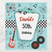 1950's Retro Party Wijn Etiket (Enkel label)