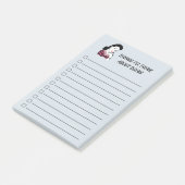 1950's Retro Vrouw Checklist, blauw Post-it® Notes (Schuin)