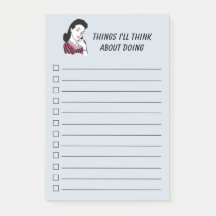 1950's Retro Vrouw Checklist, blauw