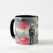 1950s Sci-Fi Film Poster Uw Gezicht Verjaardag Mok (Voorkant links)