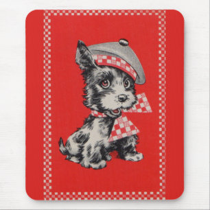 1950s Scottie-hond in het rood Muismat