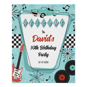 1950's Sock Hop Feest Welkomstbord Perfect Poster