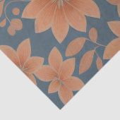 1950s Stoffig Blauw Sinaasappel Retro Mid Century  Tissuepapier (Detail)