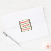 1950's Style Impeach Convict Remove Vierkante Sticker (Envelop)