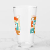 1950s Style Turquoise Orange Geometric Mid Century Glas (Rechts)