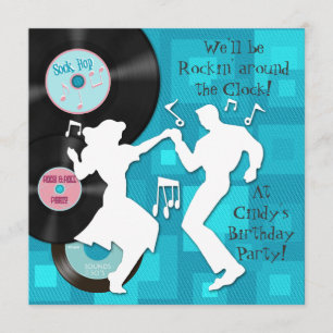 1950's Thema Verjaardagsfeest Kaart