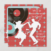 1950's Thema Verjaardagsfeest Uitnodigingen (Voorkant / Achterkant)