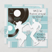 1950's Theme Birthday Invitations (Devant / Derrière)