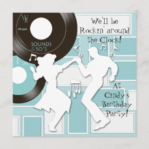 1950's Theme Birthday Invitations