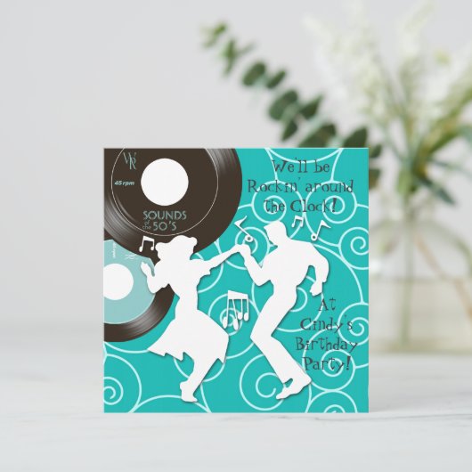 1950's Theme Birthday Invitations (Debout devant)