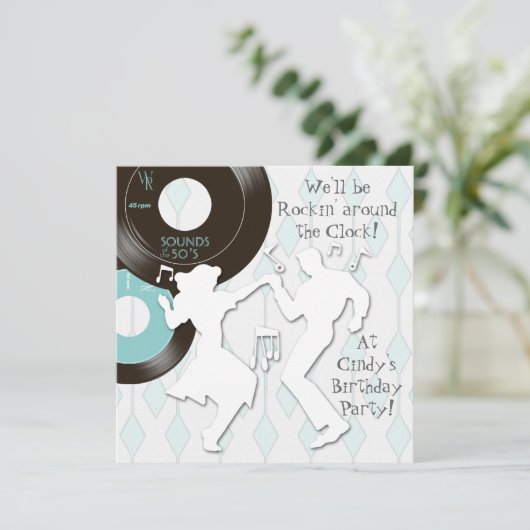 1950's Theme Birthday Invitations (Debout devant)