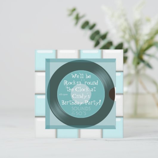 1950's Theme Birthday Invitations (Debout devant)