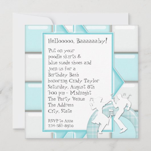 1950's Theme Birthday Invitations (Dos)