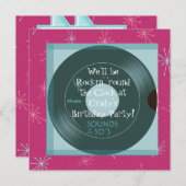 1950's Theme Birthday Invitations (Devant / Derrière)
