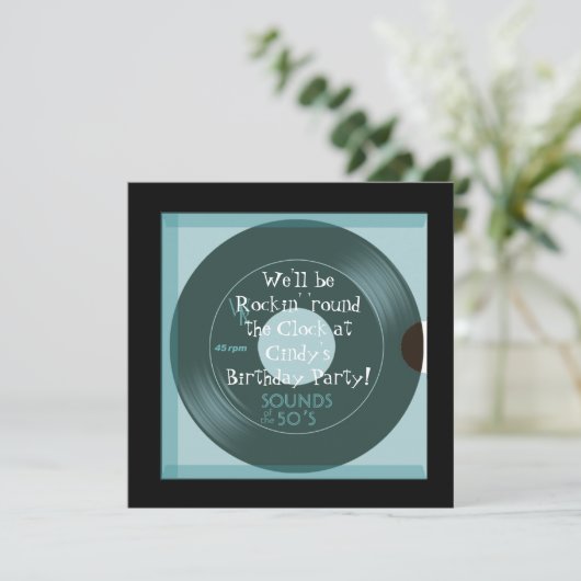 1950's Theme Birthday Invitations (Debout devant)