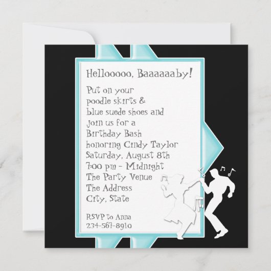 1950's Theme Birthday Invitations (Dos)