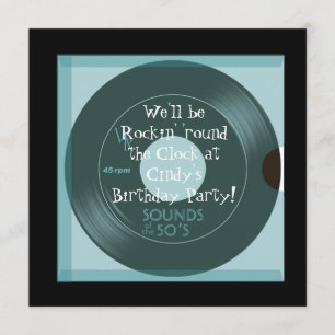 1950's Theme Birthday Invitations