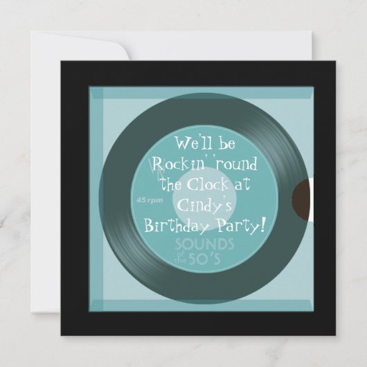 1950's Theme Birthday Invitations (Devant)