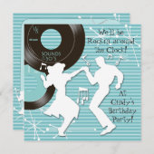 1950's Theme Birthday Invitations (Devant / Derrière)