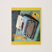 1950s typemachine en afbeelding legpuzzel (Verticaal)