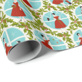 1950's Vintage Christmas Cadeaupapier (Rol Hoek)