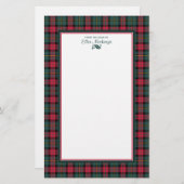 1950s Vintage Kerstmis Plaid Gepersonaliseerd Briefpapier (Voorkant / Achterkant)