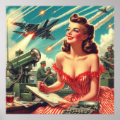 1950s  vrouw illustratie poster (Voorkant)