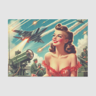 1950s  vrouw illustratie tissuepapier