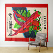 1950s zaadpakket kayenne peper print wandkleed (In Situ (horizontaal))