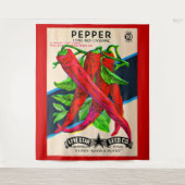 1950s zaadpakket kayenne peper print wandkleed (Voorkant)