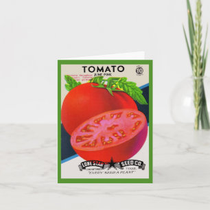 1950s zaadpakket tomaten afdrukken notitiekaartje