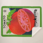 1950s zaadpakket tomaten afdrukken sherpa deken (Voorkant (horizontaal))