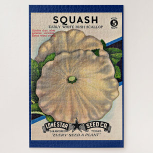 1950s zaadpakket witte squash print legpuzzel
