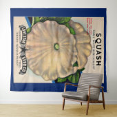 1950s zaadpakket witte squash print wandkleed (In Situ (horizontaal))