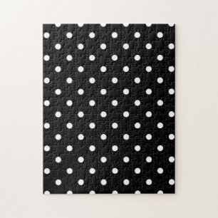 1950s zwart met witte stippen legpuzzel