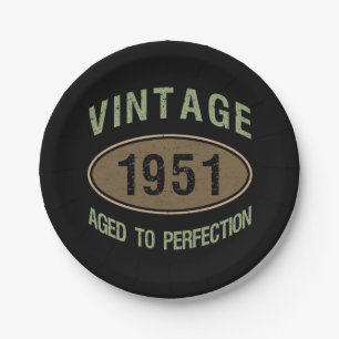 1951 70e verjaardag perfect papieren bordje