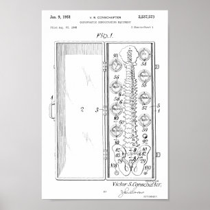 1951  Chiropractic Spine Patent Art Print