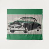 1951 groene Plymouth Cranbrook-autodruk Wandkleed (Voorkant (horizontaal))