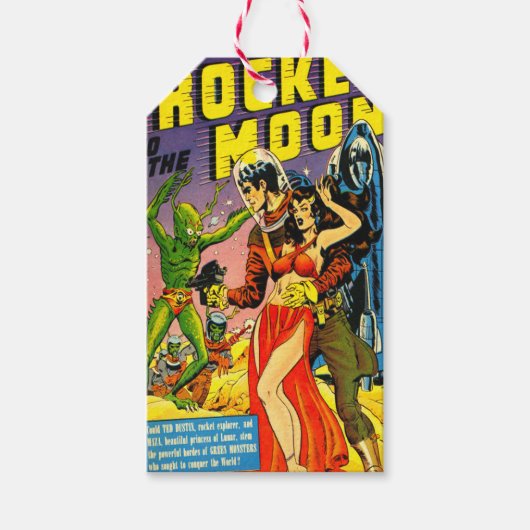 1951 ROCKET TO THE MOON Sci Fi COMICS Cadeaulabel (Voorkant)